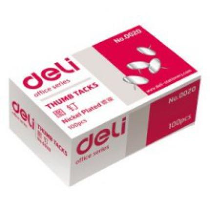 得力0020图钉 100只/盒