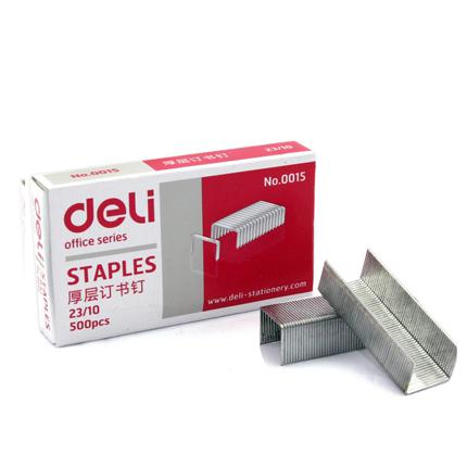得力0015厚层订书钉/盒