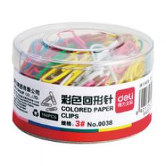 得力0038彩色回形针 160枚装
