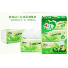 心相印DT3200新升级茶语经典软包抽纸 软装抽纸/纸面巾 168*210mm*156抽*3层（456张） 3包/提