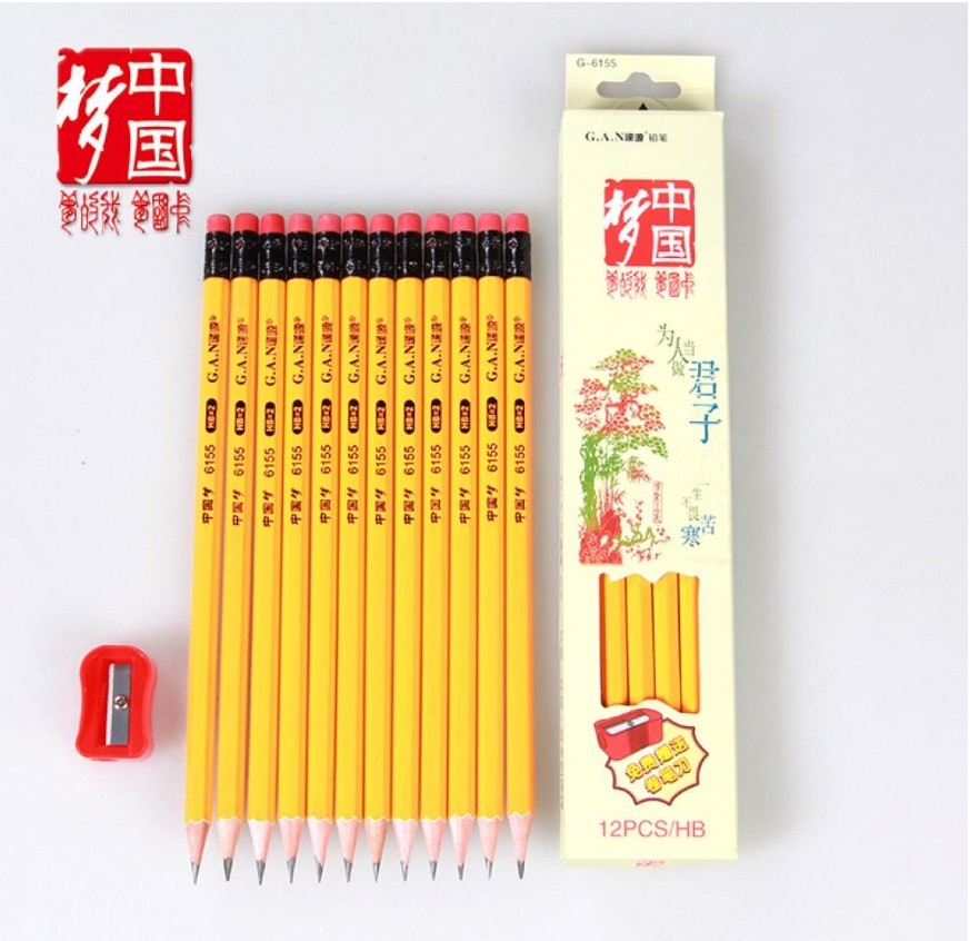 逢源G-6161/HB 中国梦铅笔 12支装，送铅笔刀